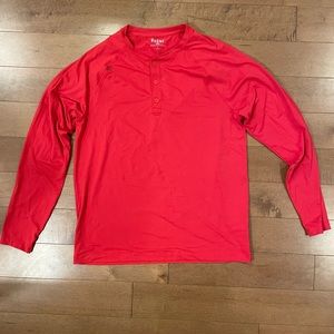 Rhone reign Henley long sleeve shirt - large - red